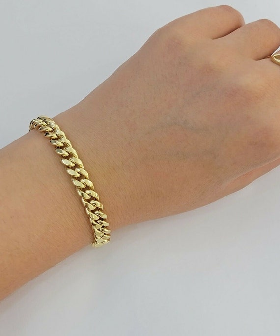 Gold Bracelet 8 8mm Miami Cuban Link 