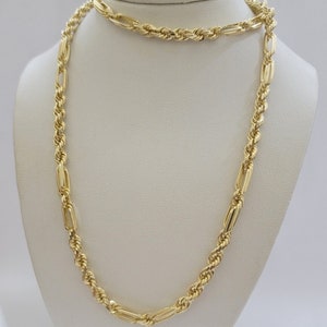 solid 10k gold milano rope chain necklace 20&quot; 4.5mm men&#39;s 10kt yellow gold, real