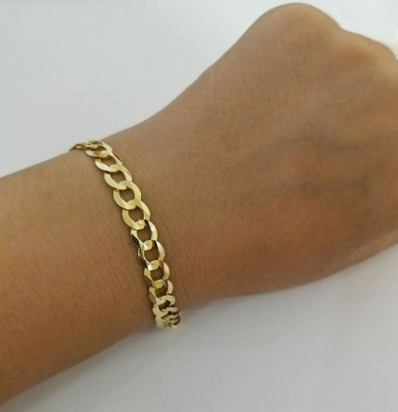 Real 14K Gold Cuban Link Bracelet 7 7 