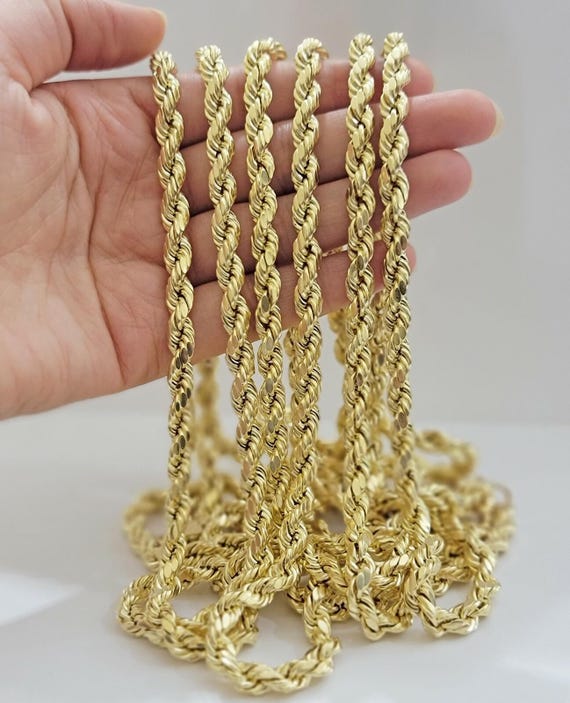 10k Yellow Gold Rope Chain Necklace 18