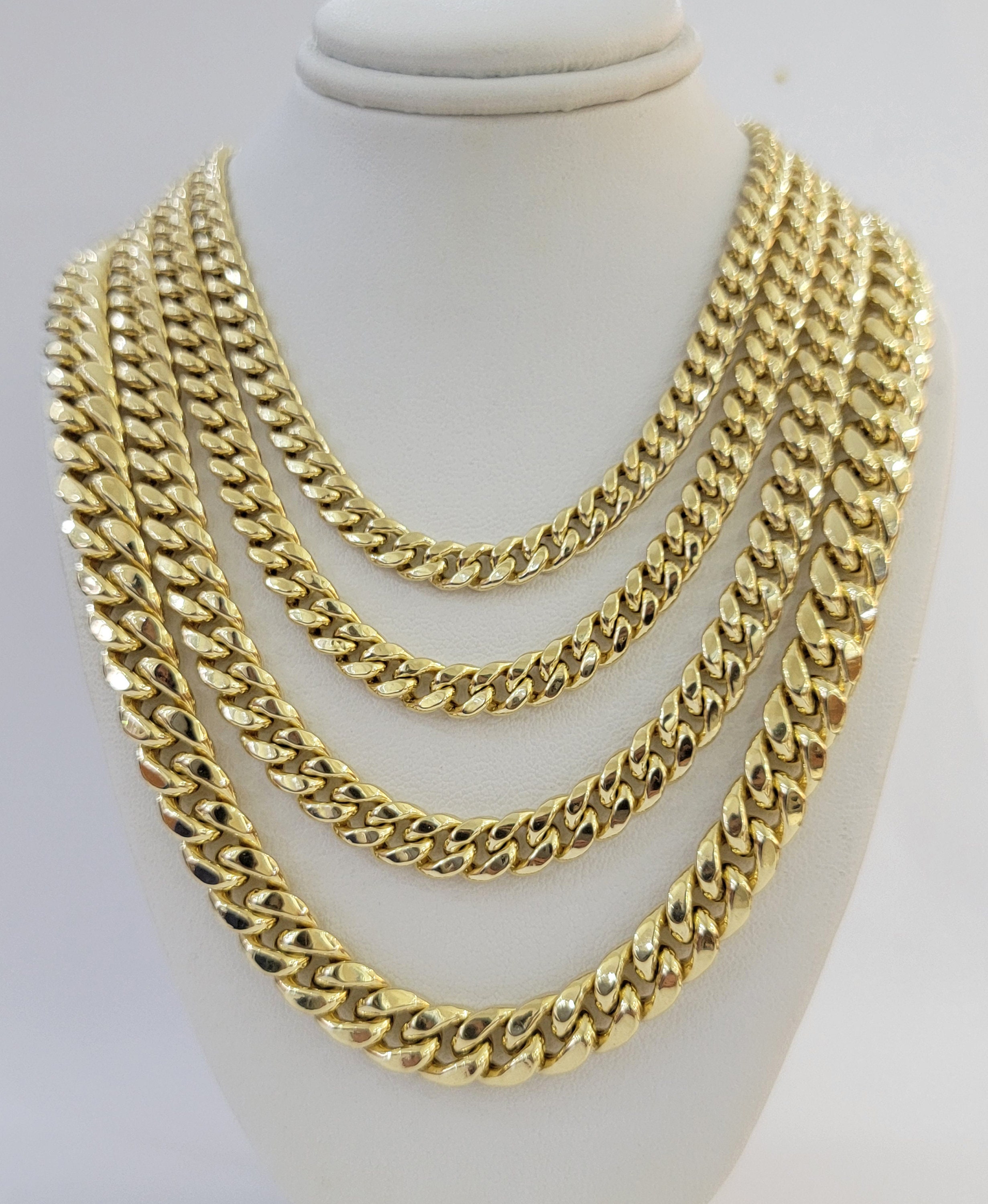 REAL 10K Yellow Gold Cuban Chain Necklace 12mm 20 Chockers Chain 1okt –  Globalwatches10