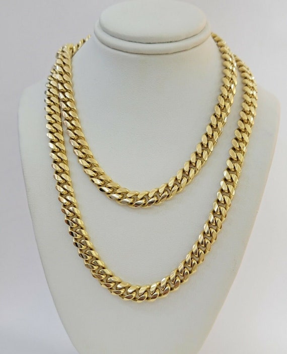 14 karat gold chain cuban link deals