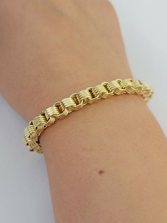 Men's Mariner Link Bracelet 14k Solid Yellow Gold Handmade 53 g 10 mm -  usjewelryfactory.com