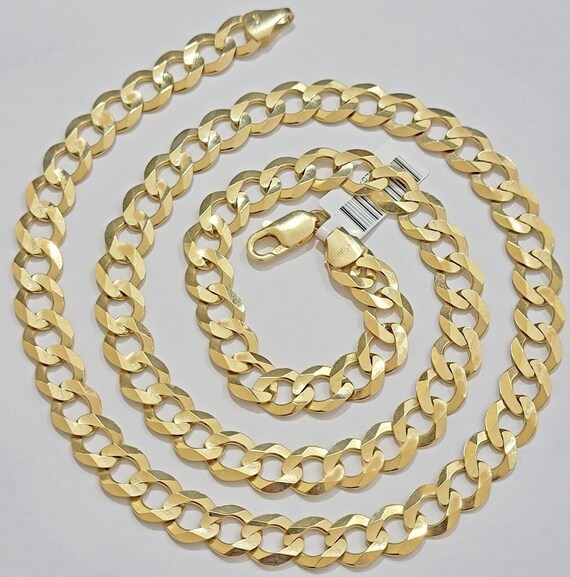 10k Gold 20 Inch Flat Curb Chain 10k Two-Tone Yellow White Gold 20