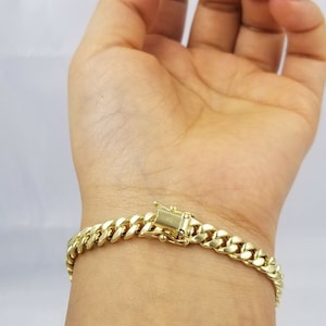 real 10k gold ladies miami cuban bracelet 7.5" 6mm 10kt yellow gold strong link
