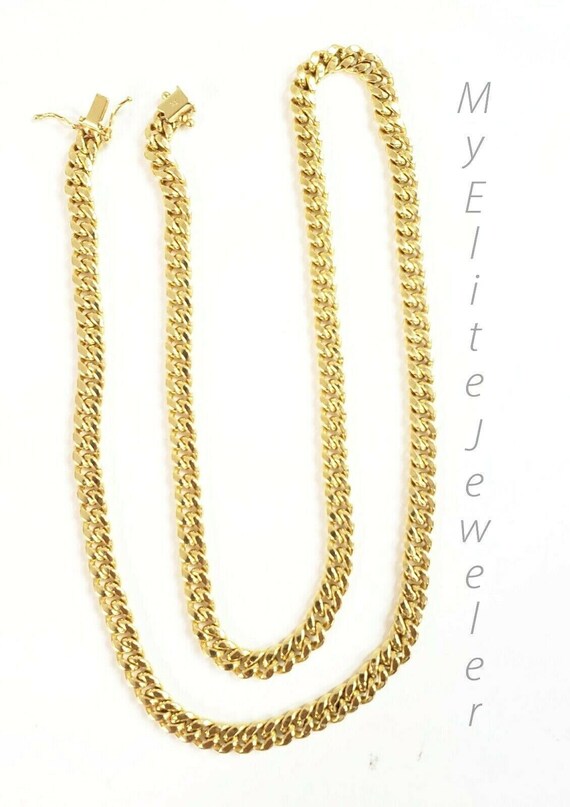 10k Yellow Gold Miami Cuban Link Chain Necklace 6mm 26
