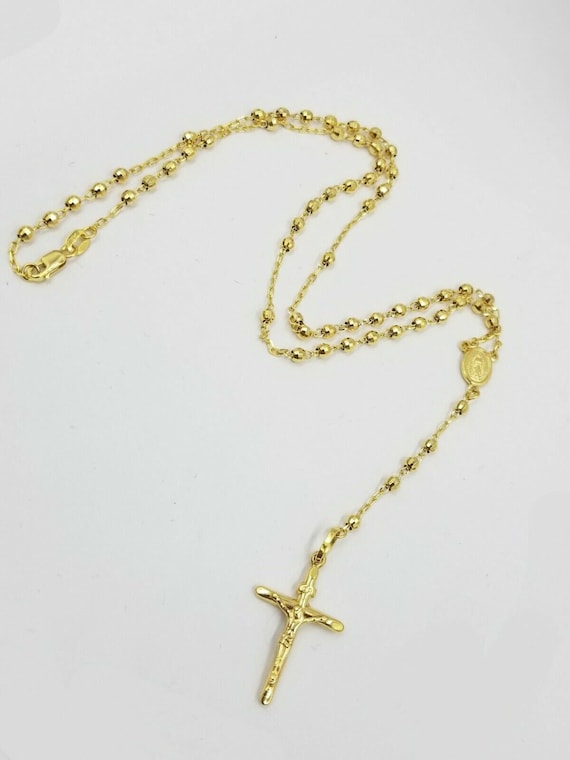 Unique Black Diamond Rosary Necklace Solid 10K Black Plated Gold 018038