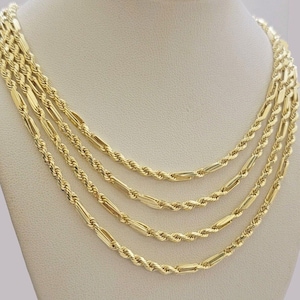 real 10k yellow gold milano rope chain necklace 18"-24"inches 3mm 10kt men women