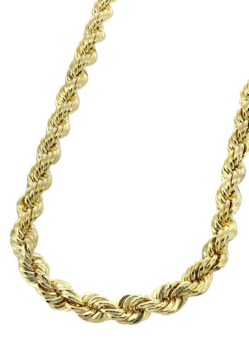 Real 10K Gold Rope Necklace 7mm Mens Chain 18 20 22 24 26 Etsy