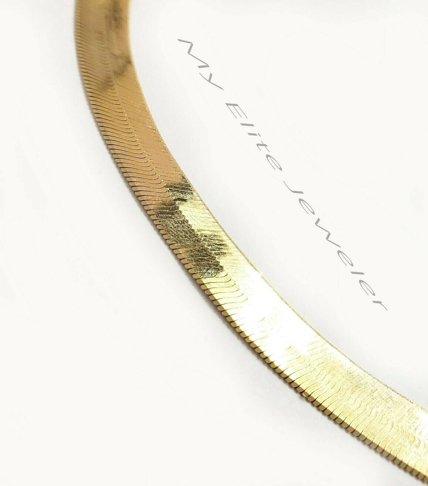 Real 10K Yellow Gold Herringbone Chain 