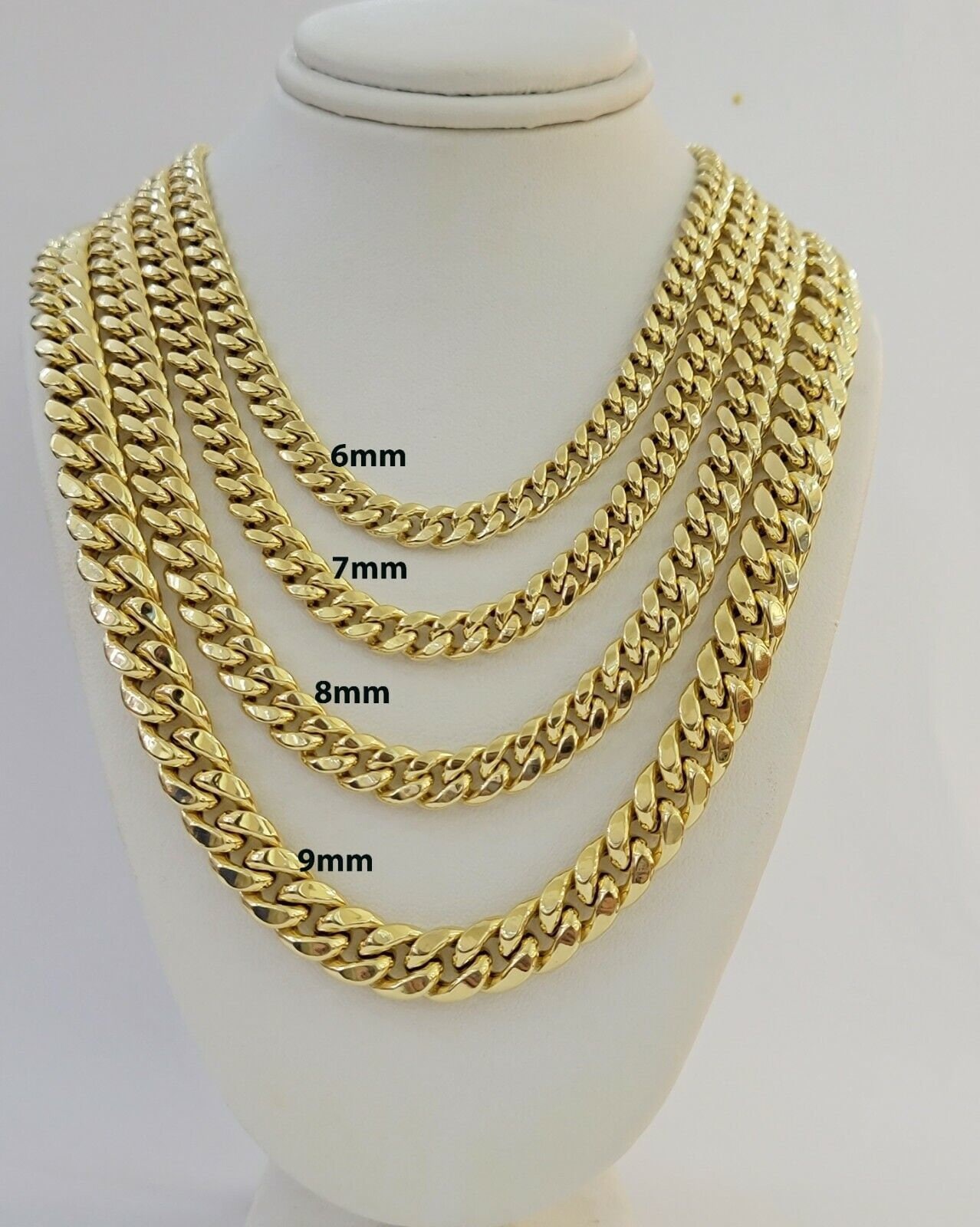 Cuban Curb Chain 8mm Heavy 18K Gold Filled Cuban Chain Necklace – 8mm Curb Link, 26 Inches (65cm), Lobster Clasp Solid Gold Chain 18 In - Foto 8