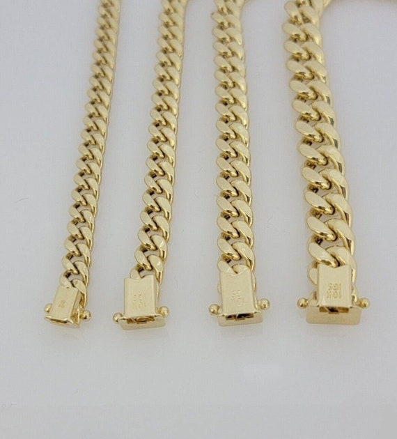 My Elite Jeweler 10k Yellow Gold Miami Cuban Link Bracelet - 6-9mm, 7-9 Inches, Mens