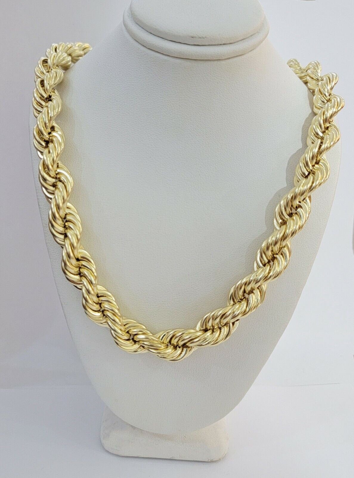 6mm Rope Solid Gold Diamond Lock Necklace | Uverly 10K / Yellow / 26