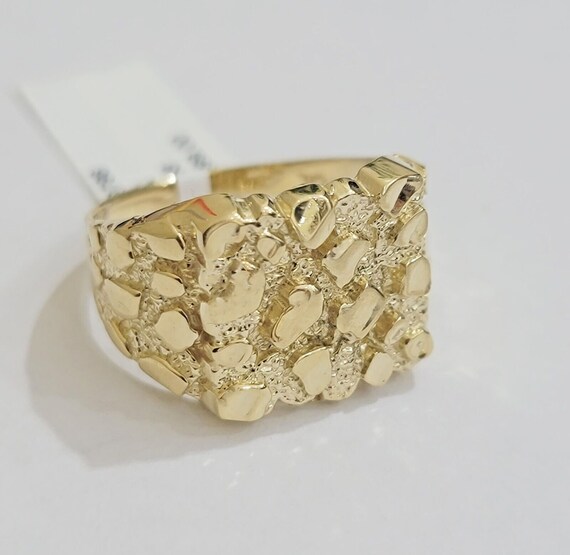 Real 14k Men Nugget Ring Yellow Gold 14Kt Genuine