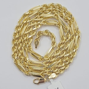 solid 10k gold milano rope chain necklace 24&quot; 4.5mm men&#39;s 10kt yellow gold, real