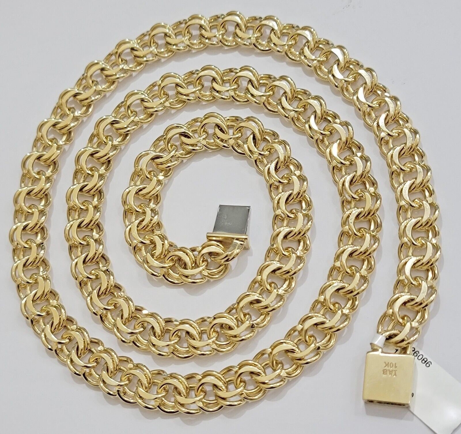 10k Yellow Gold Chino Chain Solid Link Necklace 9mm 2226 Real 10kt