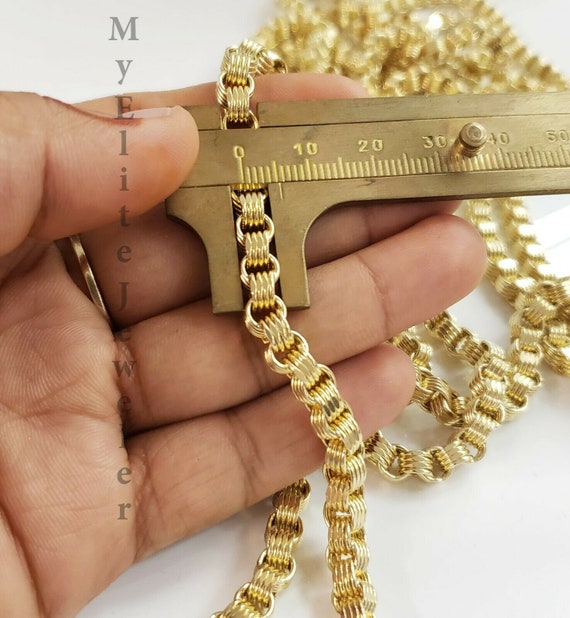 Mens 10K Yellow Gold Byzantine Chain 