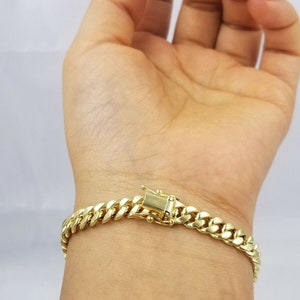 real 10k gold miami cuban bracelet 7" 6mm 10 kt yellow gold strong links ladies