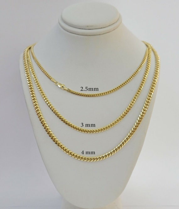 Real 10k Gold Chain Miami Cuban Solid Link Necklace Etsy UK