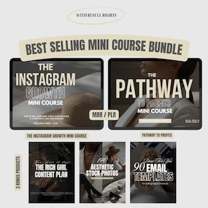 Paquete de marketing digital: Crecimiento de Instagram, plantillas de correo electrónico (MRR PLR)