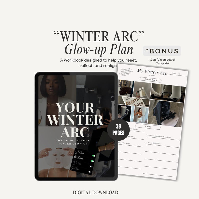 Realign Workbook 2025 Winter Arc Glow-up Workbook: Seasonal Self-care Planner (digital ...