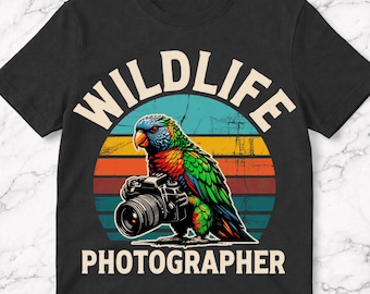 Lorikeet Bird Camera Photography T-Shirt, Bird Photographer Gift, Colorful Parrot Lover Graphic Tee