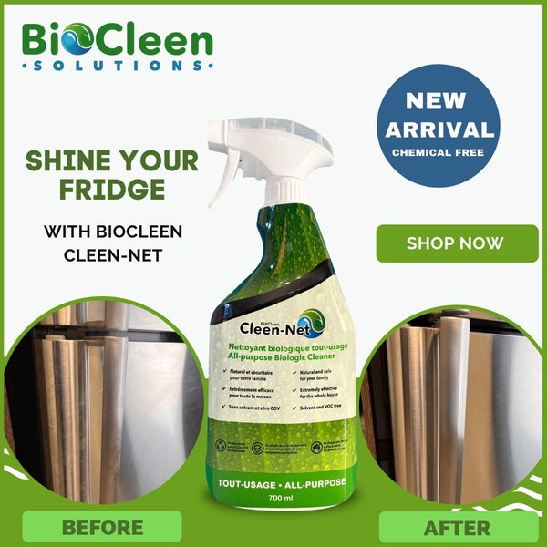 Biocleen's All Purpose Organic Cleaner - Dirt and Odors Remover - Recommended for cleaning house (Counters, Taps, Fridge, Stove) - Spray