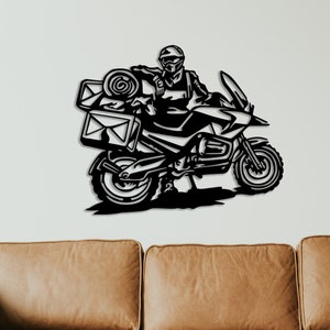 Touring Motorcycle Metal Wall Art, Bike Lover Gift, Garage Wall Decor, Mancave Decor, Motorcycle Sign, Garage Sign, Motorcycle Gifts