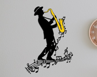 Colorful Saxophone Metal Wall Decor, Jazz Metal Decor, Gift for Musician, Metal Wall Art, Musicians Wall Art, Gift for Music Lovers, Music