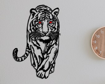 Colorful Tiger Metal Wall Art: Wildlife Decor