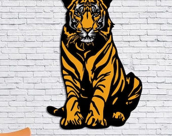 Colorful Tiger Metal Wall Art: Wildlife Decor