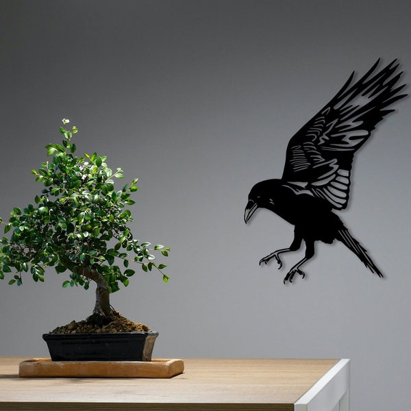 Assassin's Raven Metal Art, Raven Wall Decor, Crow Wall Decor, Raven Artwork, Metal Raven Wall Hanging, Viking Wall Art,Gamer Boyfriend Gift