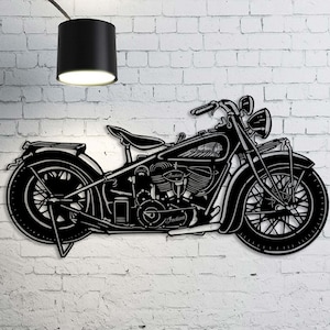Old School Motorcycle Metal Wall Art, Motorcycle Cafe Wall Deco, Biker Gift, Garage Wall Art, Motorcycle Indian Sign, Man Cave Decor