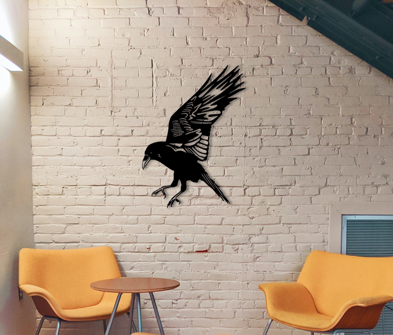 Raven Metal Wall Art Raven Wall Decor Crow Wall Decor Wire Etsy