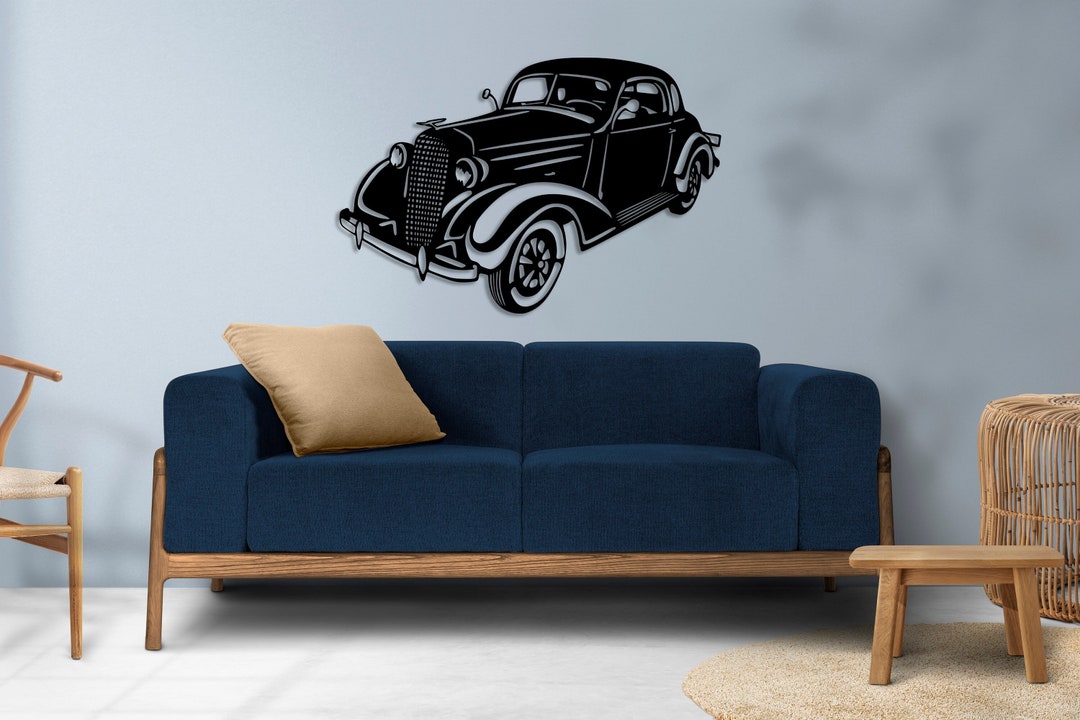 Classic Car, Metal Car Wall Art, Classic Chevy, Wire Art Wall Decor