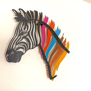 Framed Zebra Metal Wall Art, Unique Animal Head Art, Safari Wall Decor, Kids Room Safari Art, Metal Wall Hangings, Above Bed Decor