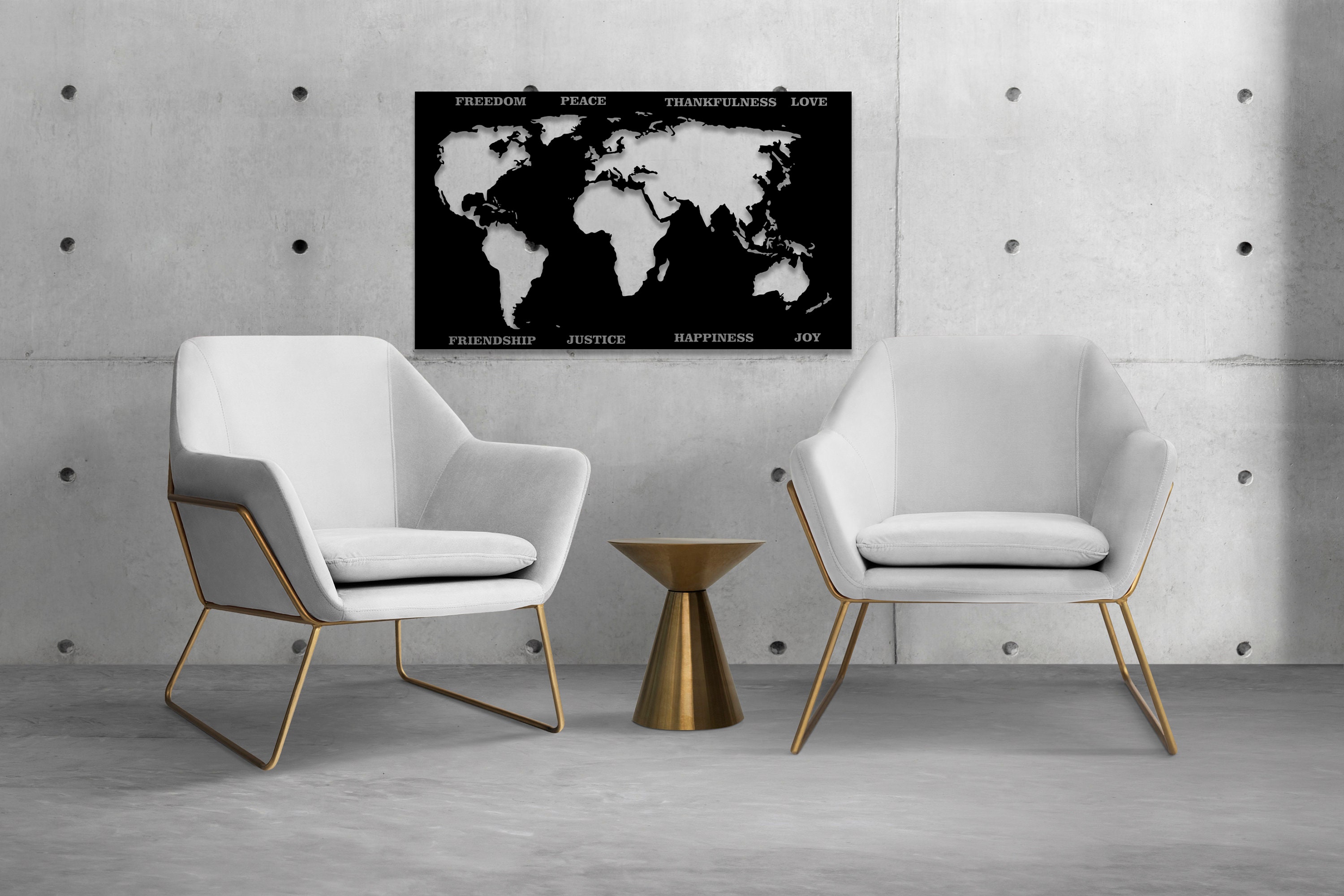 World Map Metal Wall Art Metal World Map Wall Decor World Etsy Canada
