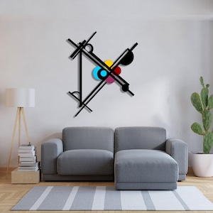 Colorful Geometric Metal Wall Decor, Abstract Colorful Wall Art, Sculpture Wall Decor, Modern Home Decor, Aesthetic Home Art