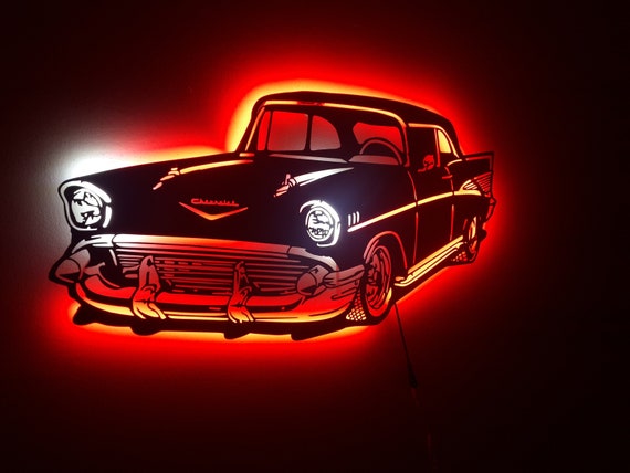 Metal&led Sign, Classic Car Led Sign, Metal LED Sign, Classic Car Wall  Decor, Metal Wall Art, Light Wall Decor, LED Wall Lamp 