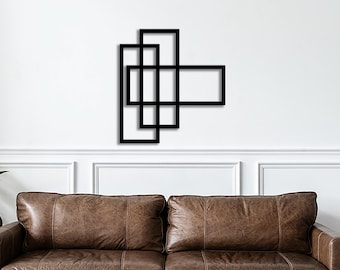 Geometric Metal Wall Art: Mid Century Modern Sculpture