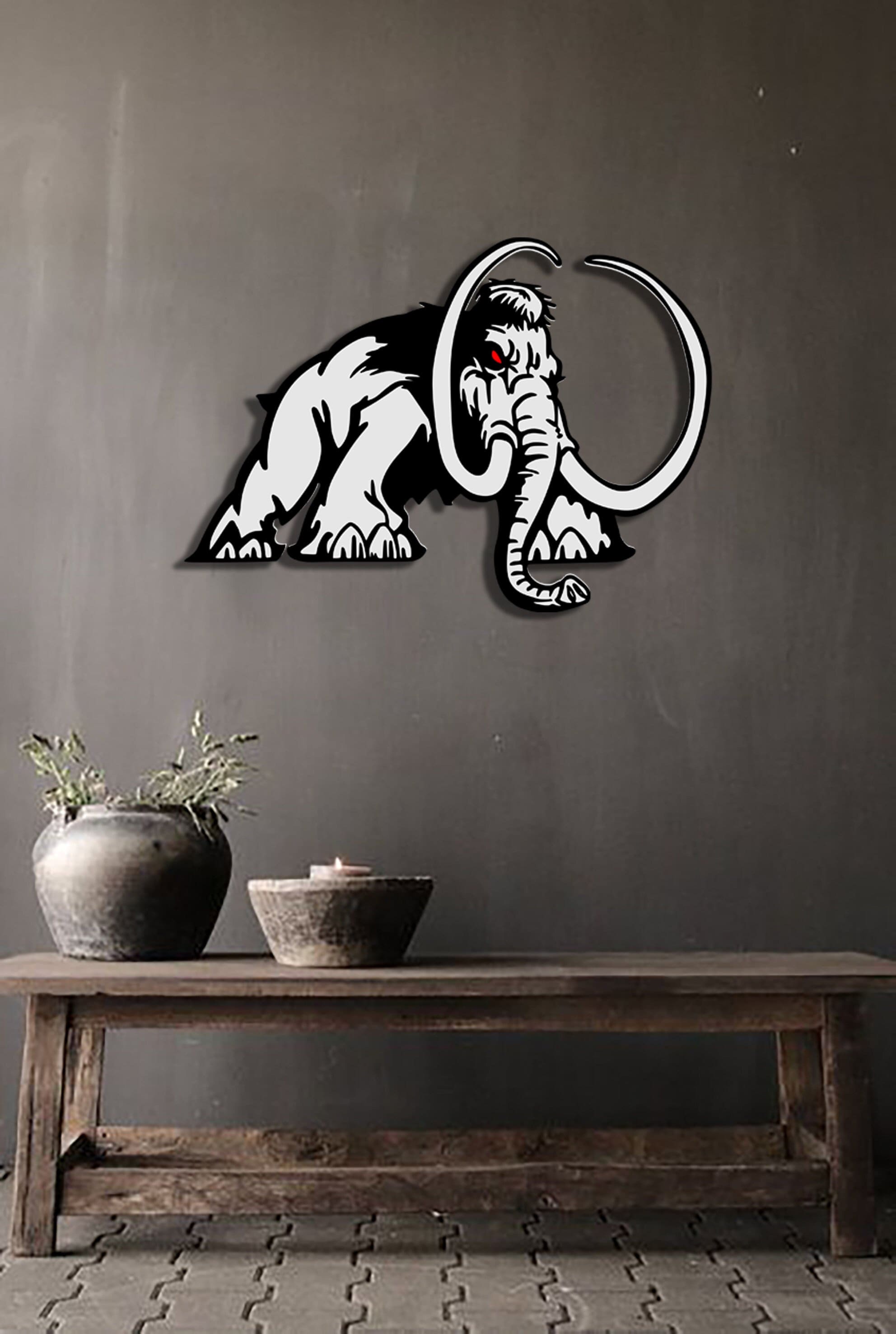 Woolly Mammoth, Mammoth Metal Sign, Mammoth Wall Decor, Multicolor Decor, Metal Wall Art, Colorful Metal Wall Art
