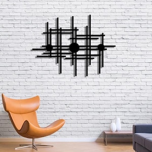 Black Geometric Metal Wall Art, Abstract Sculpture Wall Art, Contemporary Art, Unique Wall Decor, Modern Home Decor, Living Room Art