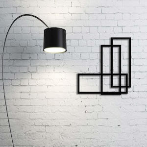 Black Geometric Metal Wall Art, Abstract Wall Art, Mid Century Modern Art, Contemporary Metal Art, Unique Wall Decor, Modern Home Decor