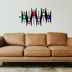 Decoração de parede geométrica de metal, escultura de parede de metal, arte de parede colorida, decoração de parede abstrata, decoração de parede exclusiva, decoração de casa moderna de metal