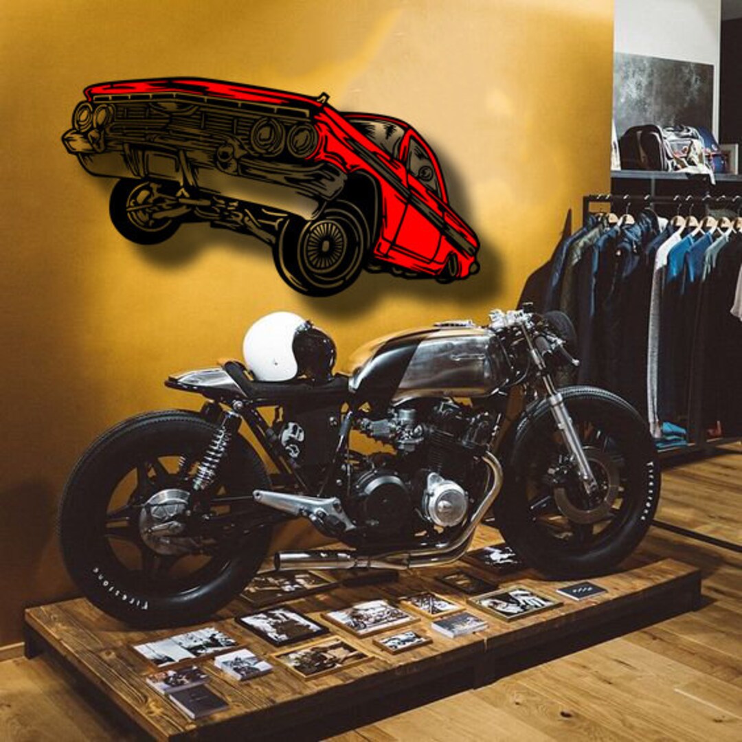 Colorful Chevrolet, Garage Decor, Classic Car, Metal Car Wall Art