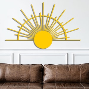 Decoración de pared de metal con sol, sol, arte solar, decoración de sol, amanecer, arte del amanecer, decoración de playa, arte de pared, decoración de pared, decoración de habitación, decoración del hogar, regalo para el hogar