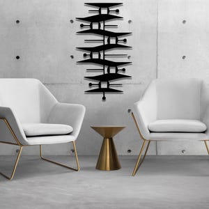 Black Geometric Metal Wall Art, Metal Sculpture Wall Art,Abstract Sculpture Art, Unique Wall Decor, Modern Home Decor, Living Room Art