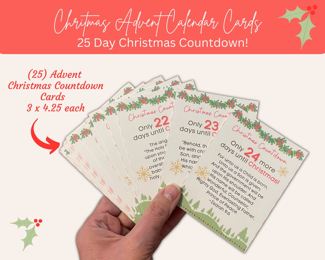 25 Days of Advent Calendar Christmas Countdown Bible Verse Etsy