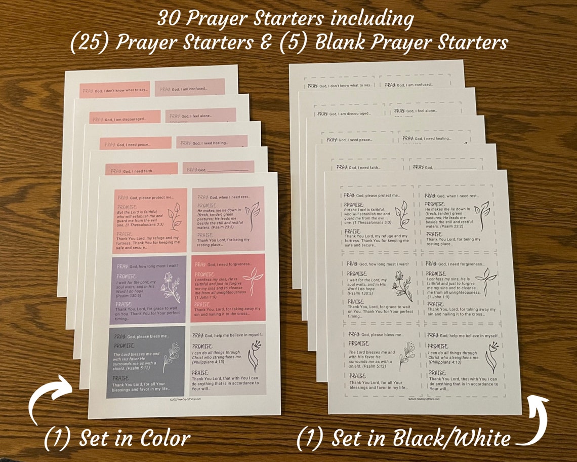 Prayer Warrior Printable Prayer Cards, 3 Prayer Sets Include Daily Prayer Cards, Mini Prayer ...