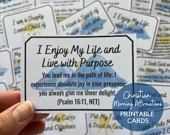 Christian Affirmation Cards: Printable Bible Verse Scripture Memory (PDF)
